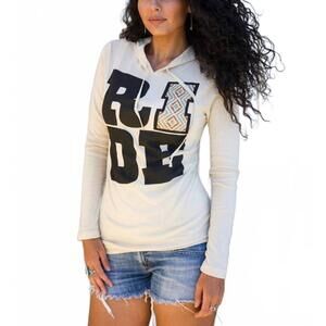 NEW ORIGINAL COWGIRL CLOTHING ride thermal hoodie in white